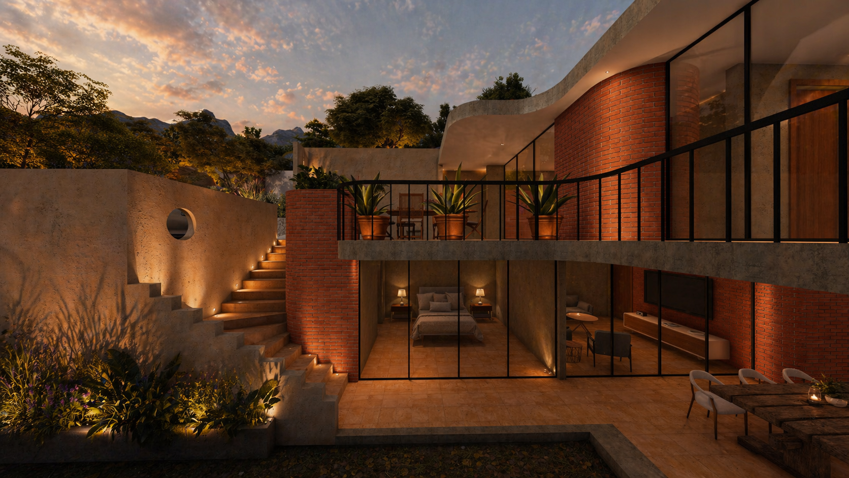 Casa 4 — detalle de ladrillo